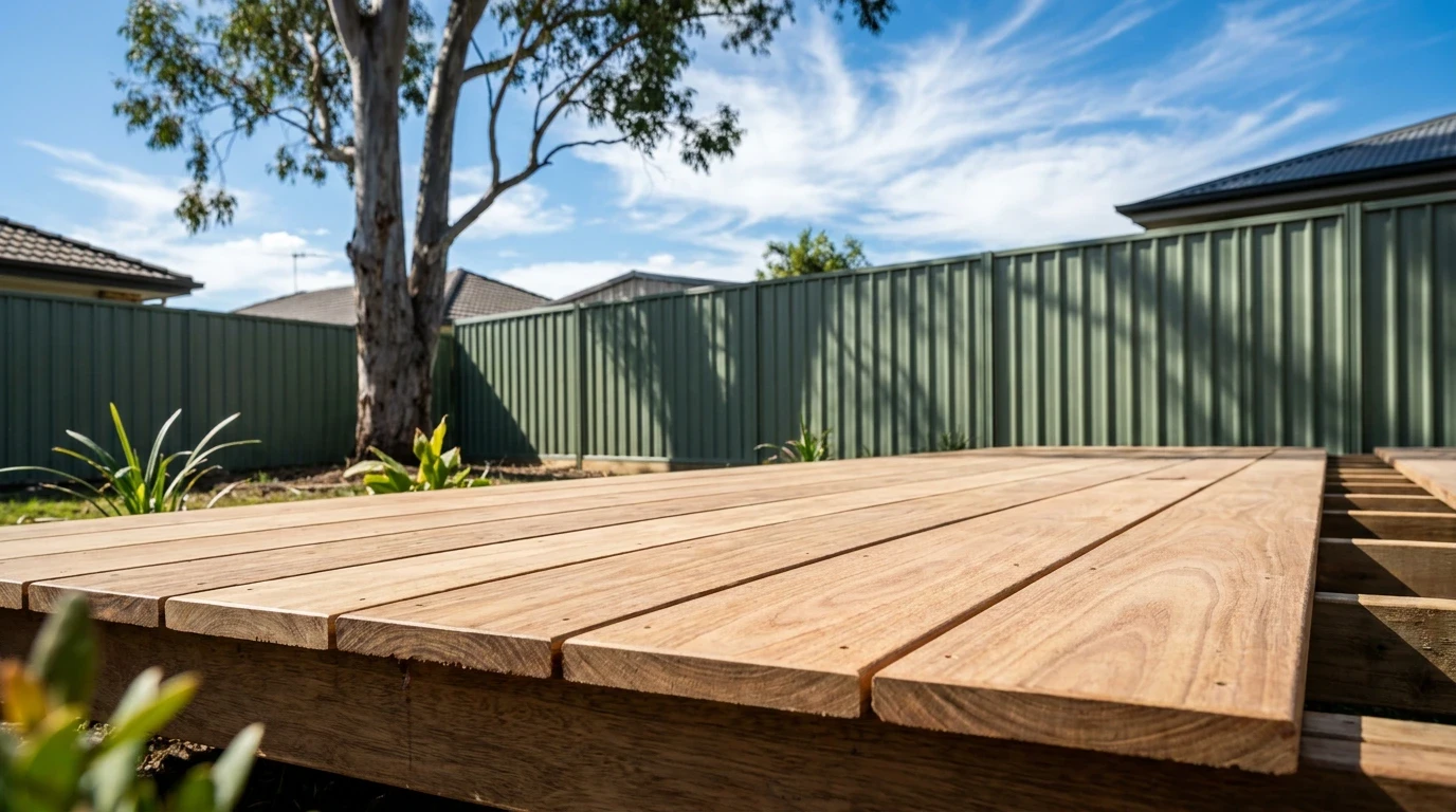New timber deck under construction